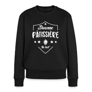 Daronne Pâtissière Pour Maman Pâtissière - Pull Premium bio Femme - noir - Devant - Julia (174cm)