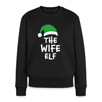 L’Elfe Épouse - Pull Premium bio Femme - noir - Devant - Julia (174cm)