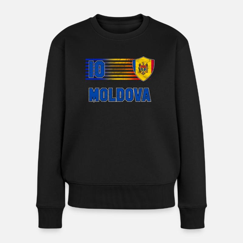 Moldawien - Frauen Premium Bio Pullover - Schwarz