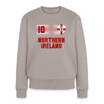 Irlande du Nord - Pull Premium bio Femme - taupe - Devant - Julia (174cm)