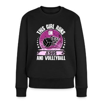 Volleyball - Frauen Premium Bio Pullover - Schwarz - Vorne - Julia (174cm)