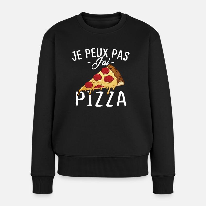 Je peux pas j'ai pizza - Pull Premium bio Femme - noir