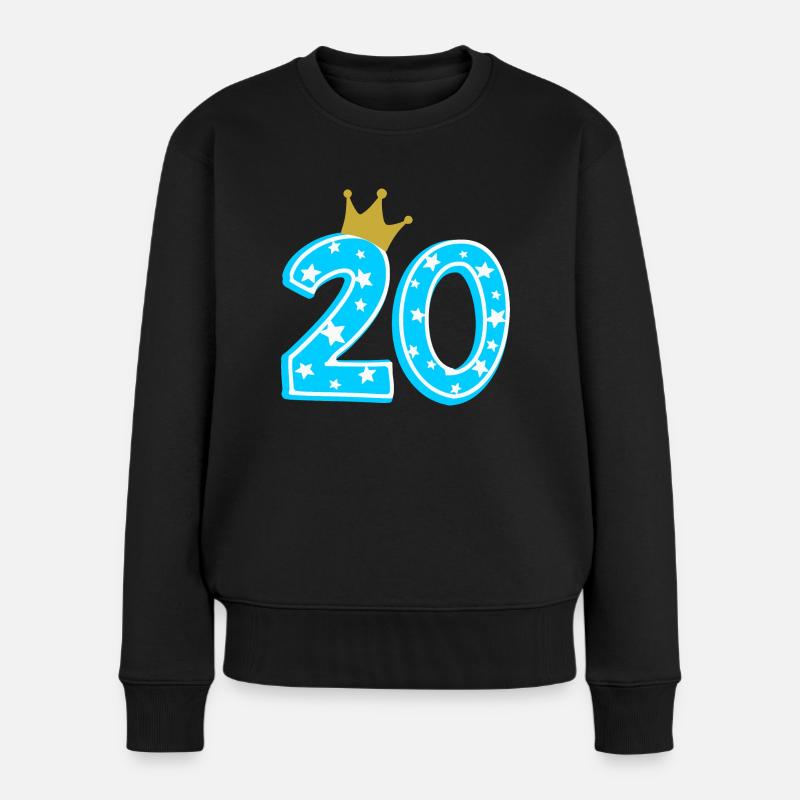 20 Krone 20. Geburtstag 20 Jahre - Frauen Premium Bio Pullover - Schwarz
