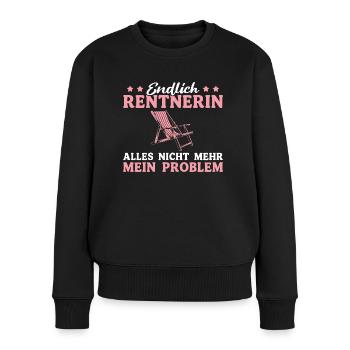 Endlich Rentnerin Liegestuhl Kollegin - Rente - Frauen Premium Bio Pullover - Schwarz - Vorne - Julia (174cm)