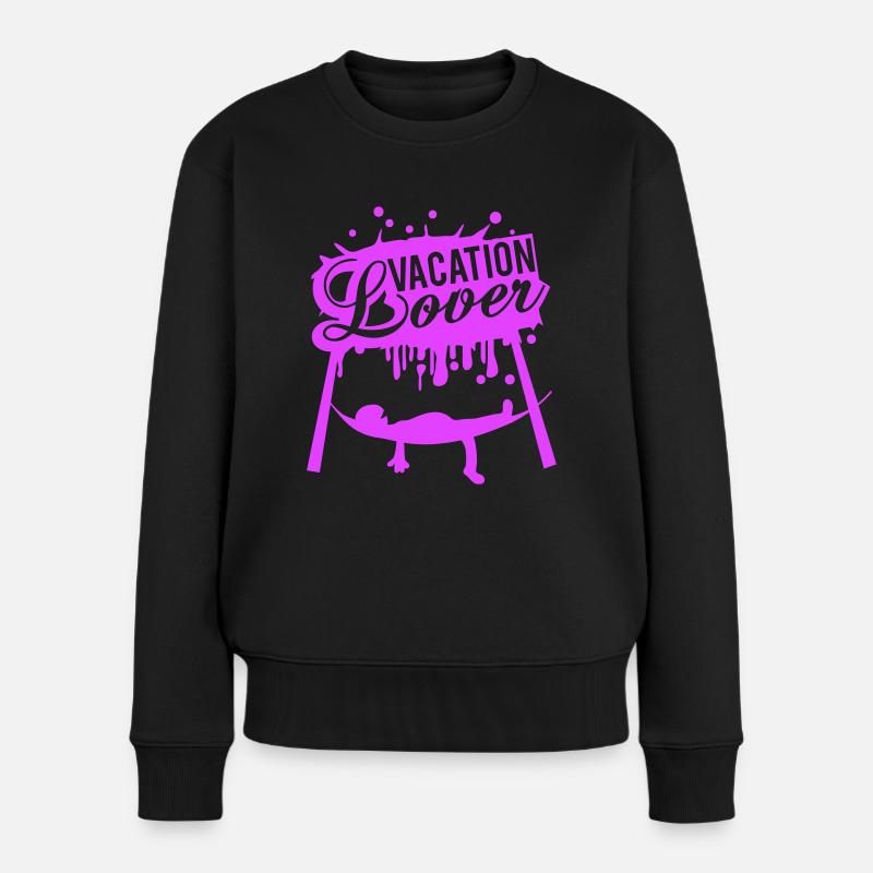 Amoureux des vacances graffiti hamac dormir dire - Pull Premium bio Femme - noir