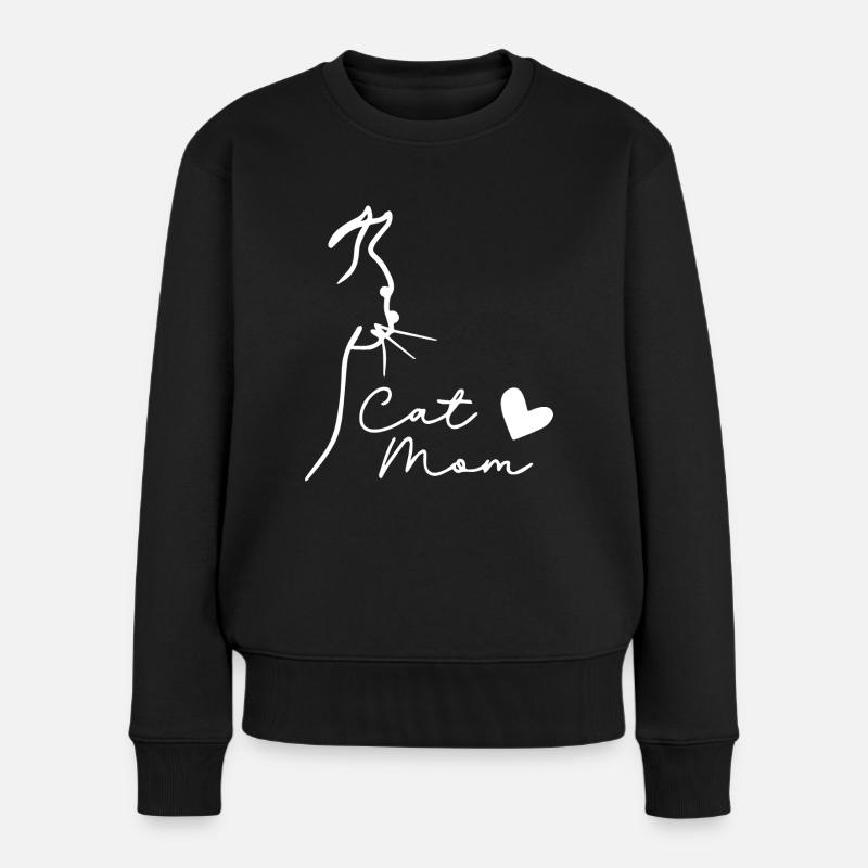 Katzenmama - Frauen Premium Bio Pullover - Schwarz