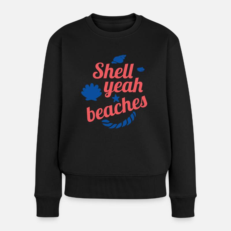 Shell ouais les plages - Pull Premium bio Femme - noir