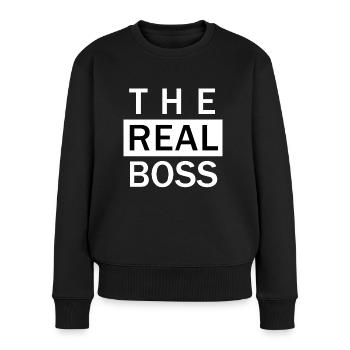 The Real Boss Girl - conception de look partenaire! BO55 - Pull Premium bio Femme - noir - Devant - Julia (174cm)
