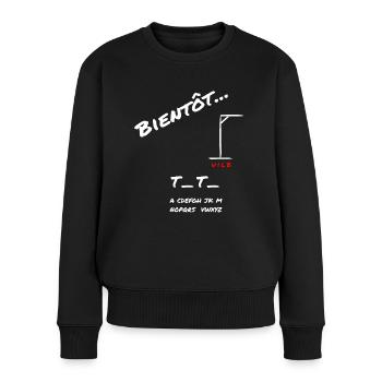Bientôt tata annonce naissance - Pull Premium bio Femme - noir - Devant - Julia (174cm)