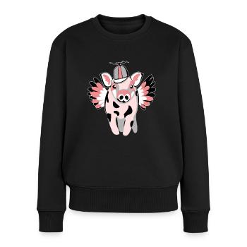 small winged pig - Women's Premium Organic Jumper - black - Front - Julia (174cm)