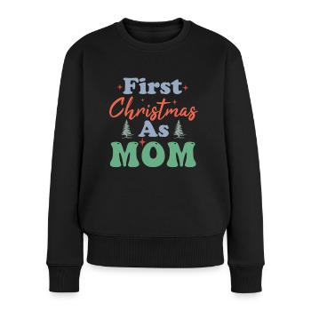 Premier Noël en tant que Maman Erstes Weihnachten als Mama - Pull Premium bio Femme - noir - Devant - Julia (174cm)