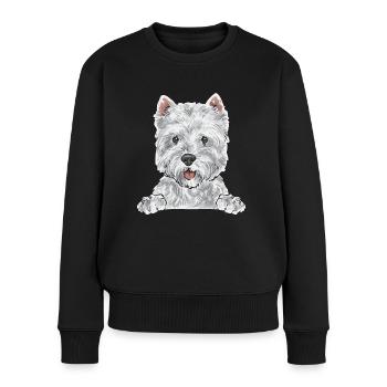 West Highland White Terrier Westie - Pull Premium bio Femme - noir - Devant - Julia (174cm)