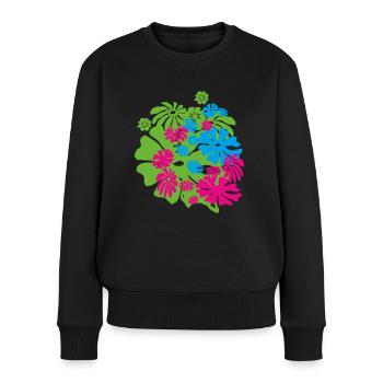 Fleurs Fleurs Floral Hawaii Funky Cool Design - Pull Premium bio Femme - noir - Devant - Julia (174cm)