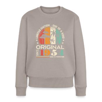 Voiture Vintage Construite En 1954 Né Vintage Anniversaire - Pull Premium bio Femme - taupe - Devant - Julia (174cm)