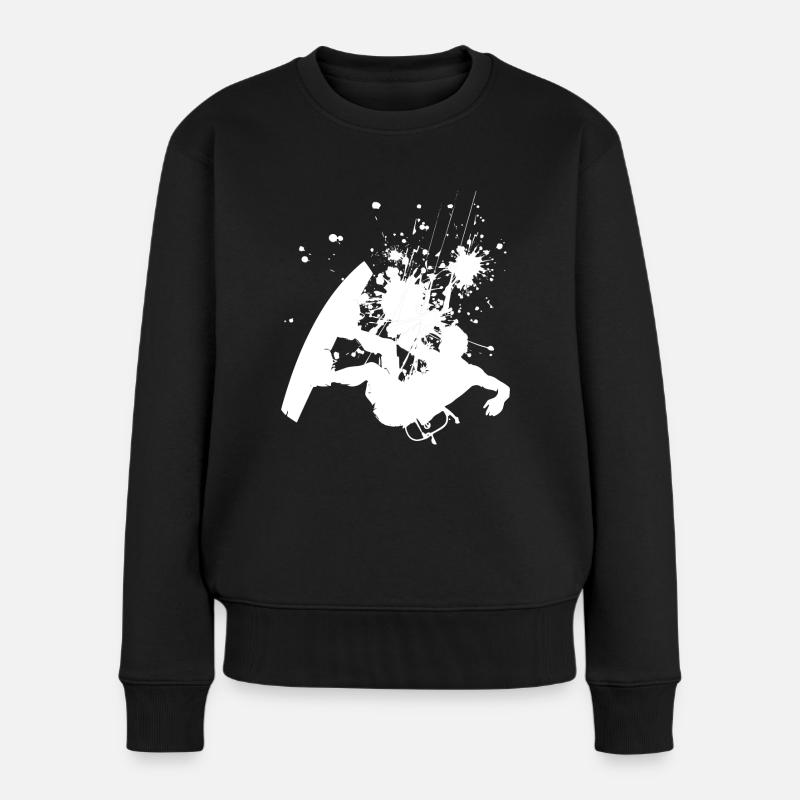 Kitesurfer Damen Kiten Kitesurfing Kitesurfen - Frauen Premium Bio Pullover - Schwarz