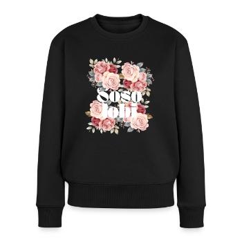 Soso lobi signifie seulement l’amour signifie seulement l’amour - Pull Premium bio Femme - noir - Devant - Julia (174cm)