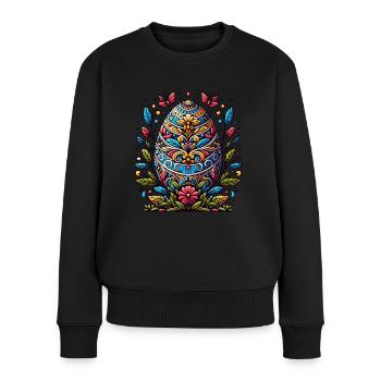 Motif de Pâques - Pull Premium bio Femme - noir - Devant - Julia (174cm)