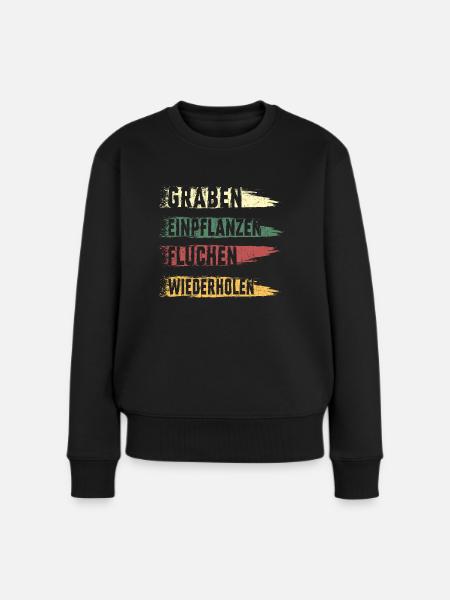 Landschaftsgärtner Gärtner fluchen Graben Spruch - Frauen Premium Bio Pullover - Schwarz