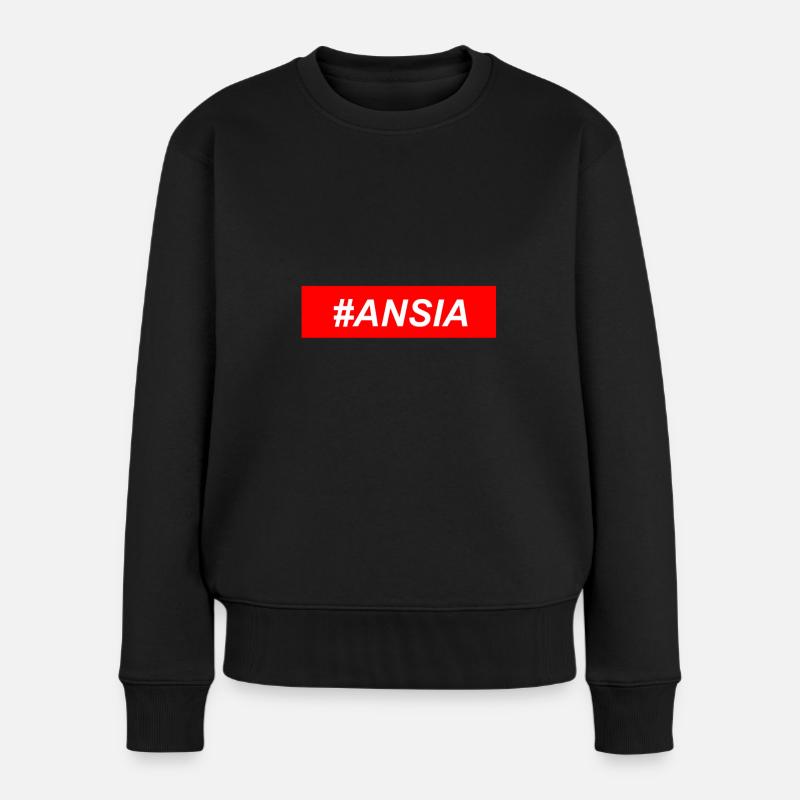 #ANSIA - Frauen Premium Bio Pullover - Schwarz