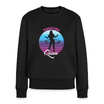 Hooping Queen Hullern Hulahoop - Frauen Premium Bio Pullover - Schwarz - Vorne - Julia (174cm)