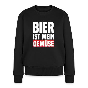 Bier Ist Mein Gemüse - Frauen Premium Bio Pullover - Schwarz - Vorne - Julia (174cm)