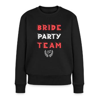 JGA 2022 Bride Party Team Ringe JGA Feiern - Frauen Premium Bio Pullover - Schwarz - Vorne - Julia (174cm)