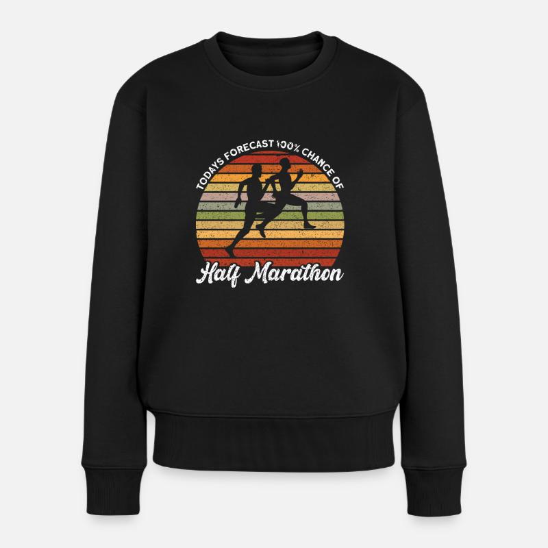 Runner Half Marathon Jogger Cadeau - Pull Premium bio Femme - noir