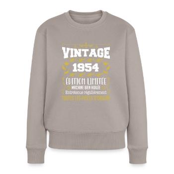 vintage 1954 | Toutes Les Pièces D'origine - Pull Premium bio Femme - taupe - Devant - Julia (174cm)