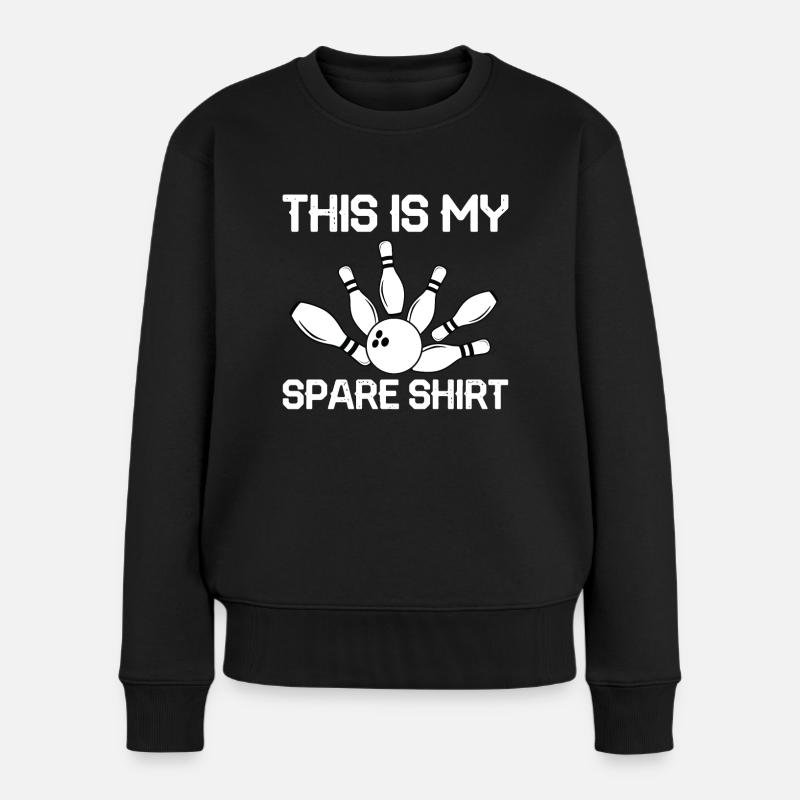 Das Ist Mein Ersatztshirt - Bowling - Frauen Premium Bio Pullover - Schwarz