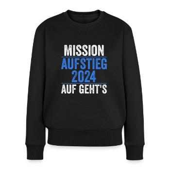 Mission Aufstieg 2024 - Frauen Premium Bio Pullover - Schwarz - Vorne - Julia (174cm)
