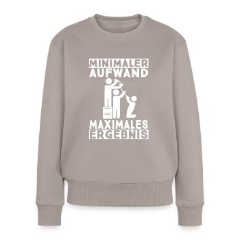 Maximales Ergebnis Filmriss Biertrinker lustige - Frauen Premium Bio Pullover - Taupe - Vorne - Julia (174cm)