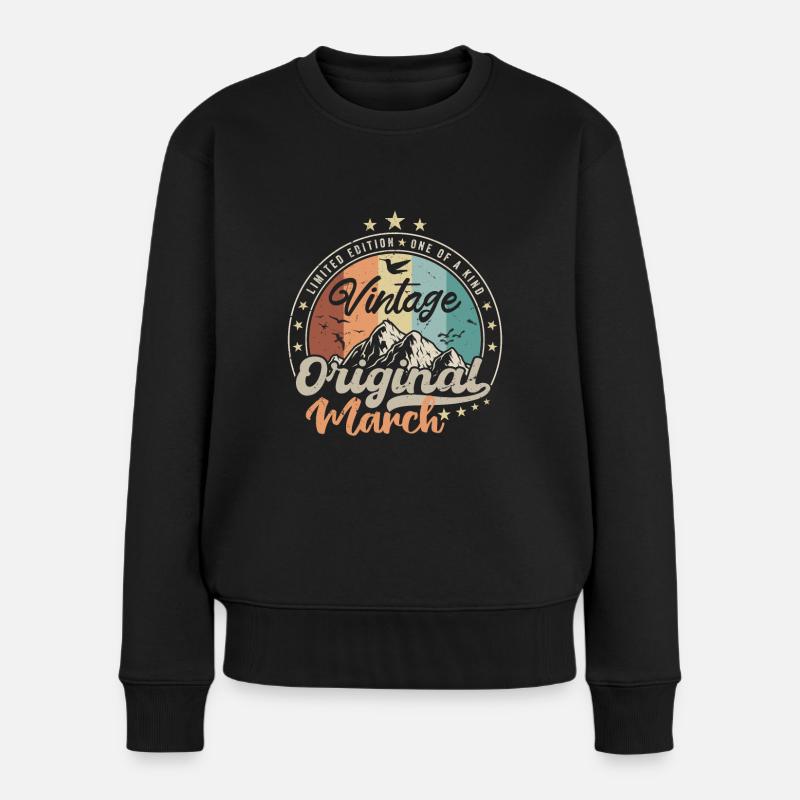 Né en Mars Cadeau D'anniversaire - Pull Premium bio Femme - noir
