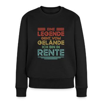 Verabschiedung Rente Renteneintritt Retro Rentner - Frauen Premium Bio Pullover - Schwarz - Vorne - Julia (174cm)