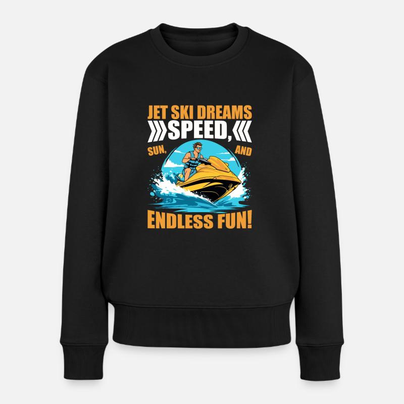 Jetski-Träume: Geschwindigkeit, Sonne und endloser Spaß! - Frauen Premium Bio Pullover - Schwarz
