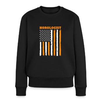 Uhr Uhrwerk - Frauen Premium Bio Pullover - Schwarz - Vorne - Julia (174cm)