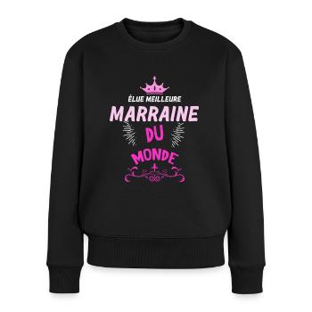 Marraine T'es la Meilleure - Pull Premium bio Femme - noir - Devant - Julia (174cm)