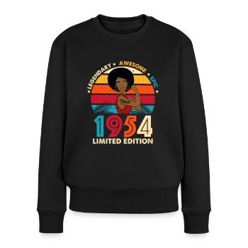 Women's Birthday 1954 tolle Limited Edition - Frauen Premium Bio Pullover - Schwarz - Vorne - Julia (174cm)