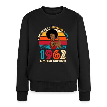 Anniversaire 1962 Vintage édition limitée - Pull Premium bio Femme - noir - Devant - Julia (174cm)