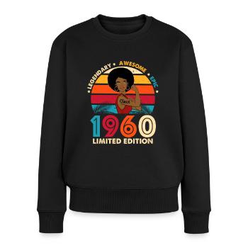 Legendary Woman 1960 limitierte Edition - Frauen Premium Bio Pullover - Schwarz - Vorne - Julia (174cm)
