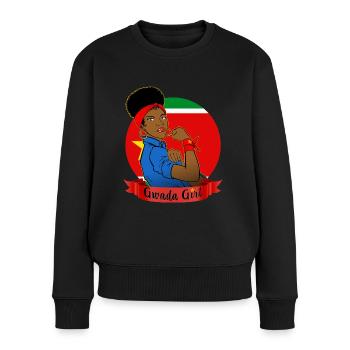 Je Suis Une Gwada Girl Drapeau Guadeloupe - Pull Premium bio Femme - noir - Devant - Julia (174cm)