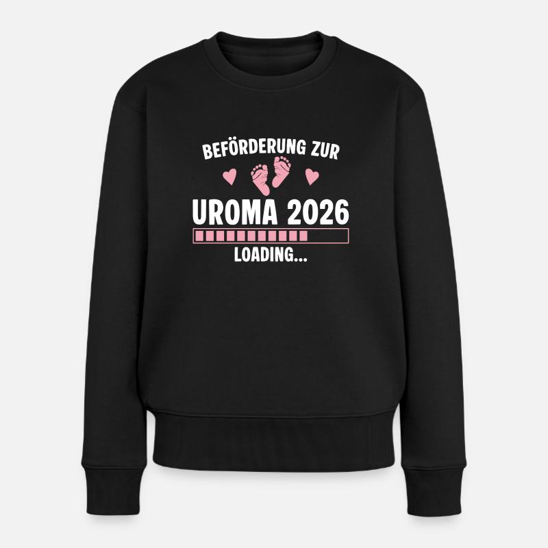 Beförderung zur Uroma 2026 loading - Frauen Premium Bio Pullover - Schwarz