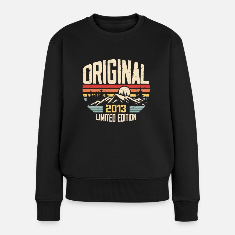 Nostalgisches 2013 Geburtstagsgeschenk 2013 - Frauen Premium Bio Pullover - Schwarz