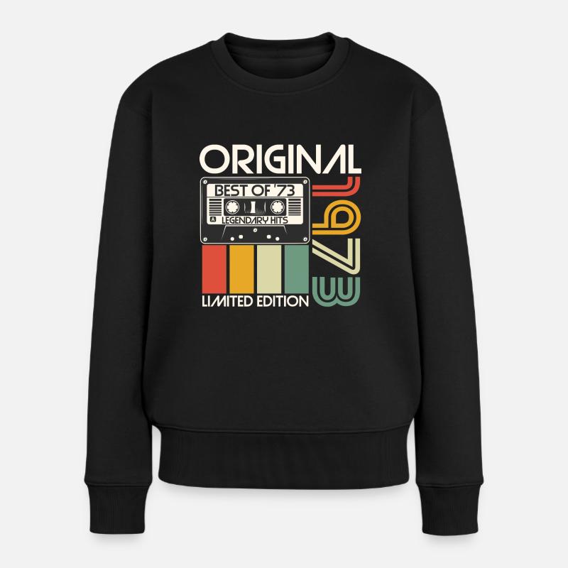 Original 1973 Jahrgang Vintage Geburtstag Retro - Frauen Premium Bio Pullover - Schwarz