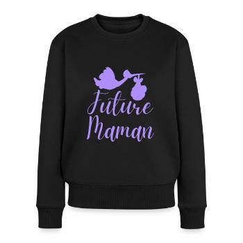 Future maman - Pull Premium bio Femme - noir - Devant - Julia (174cm)