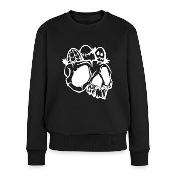Eier im Schädel - Frauen Premium Bio Pullover - Schwarz - Vorne - Julia (174cm)