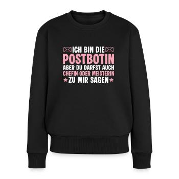 Postbotin Chefin oder Meisterin - Briefträgerin - Frauen Premium Bio Pullover - Schwarz - Vorne - Julia (174cm)