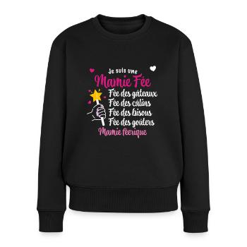Mamie fée Cadeau Drôle Grand-mère Qui Déchire - Pull Premium bio Femme - noir - Devant - Julia (174cm)