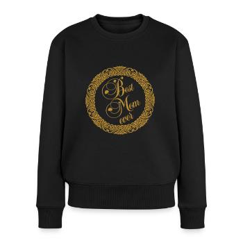 Best mom in the world in decorative circle - Women's Premium Organic Jumper - black - Front - Julia (174cm)