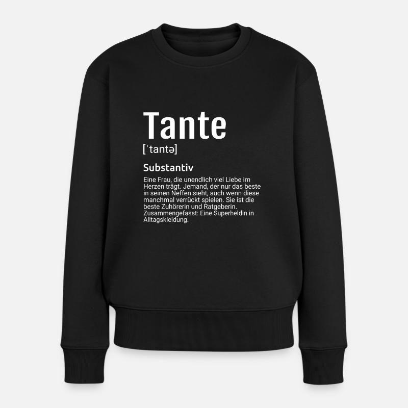 Tante Definition - Frauen Premium Bio Pullover - Schwarz
