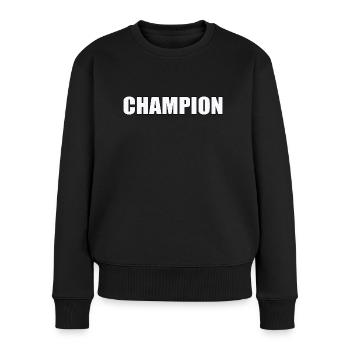 CHAMPION - Frauen Premium Bio Pullover - Schwarz - Vorne - Julia (174cm)